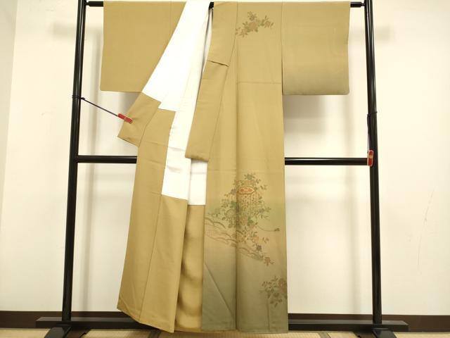 平和屋着物▼中国三大刺繍 スワトウ刺繍 汕頭刺繍 総刺繍 訪問着 貝桶花文 暈し染め 正絹 逸品 DABG3766du