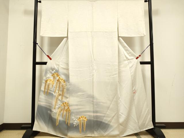 平和屋着物●国際的伝統工芸作家 十二代・藤林徳扇 苑寿 色留袖 藤松文 暈し染め 正絹 逸品 DABG3769du