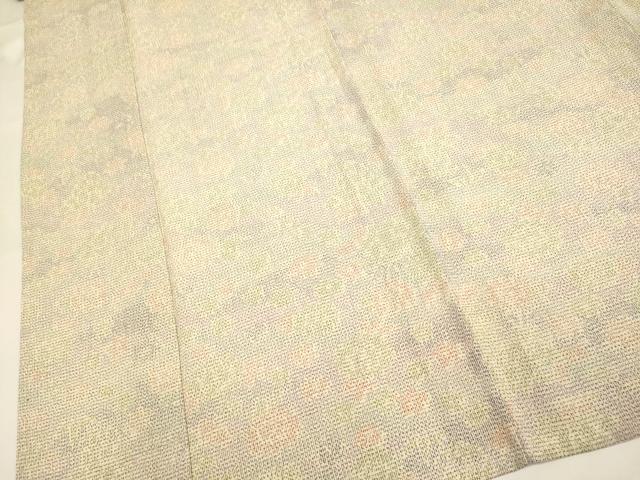 平和屋着物▽上質なお召 単衣 草花文 正絹 逸品 DABG3820du