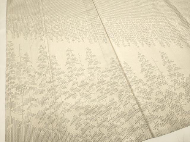 平和屋着物▽訪問着 本塩沢 単衣 樹林文 正絹 逸品 DABG3821du