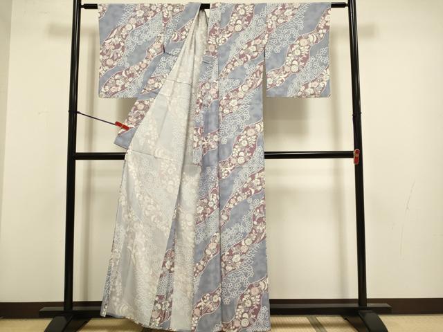 平和屋着物▽小紋 単衣 辻が花 洗える着物 DABG3838du
