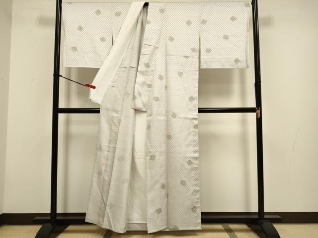 平和屋着物▽児島廣和 アトリエ 聖jin苑 小紋 単衣 幾何学文様 正絹 逸品 DABG3857du