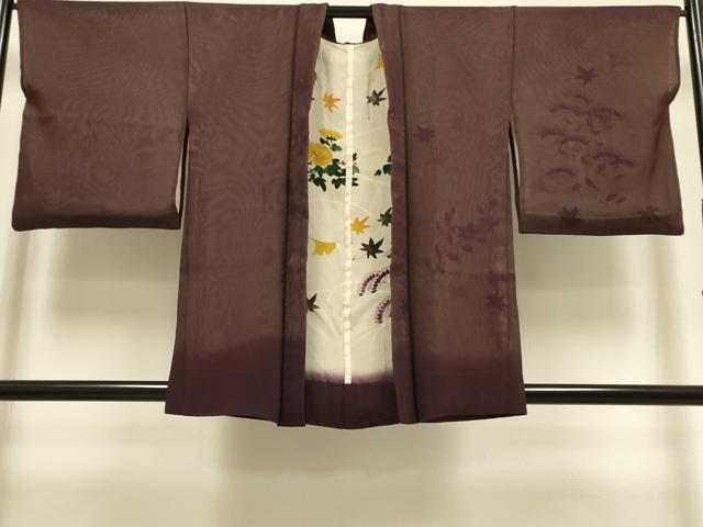 平和屋着物▽羽織 スリーシーズン 春夏秋 塵除け 無双 紗袷 紗×紗 草花文 正絹 逸品 DABG3862du
