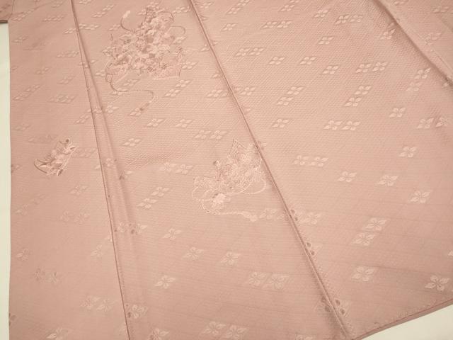 平和屋着物▼中国三大刺繍 スワトウ刺繍 汕頭刺繍 総刺繍 色留訪問着 絵巻花文 宍色 正絹 逸品 DABG3884du