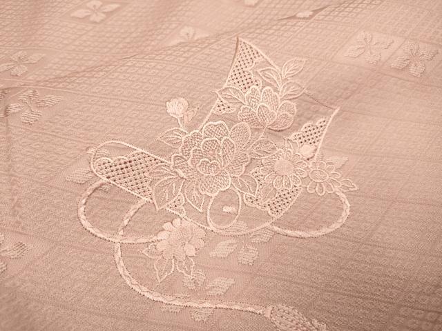 平和屋着物▼中国三大刺繍 スワトウ刺繍 汕頭刺繍 総刺繍 色留訪問着 絵巻花文 宍色 正絹 逸品 DABG3884du