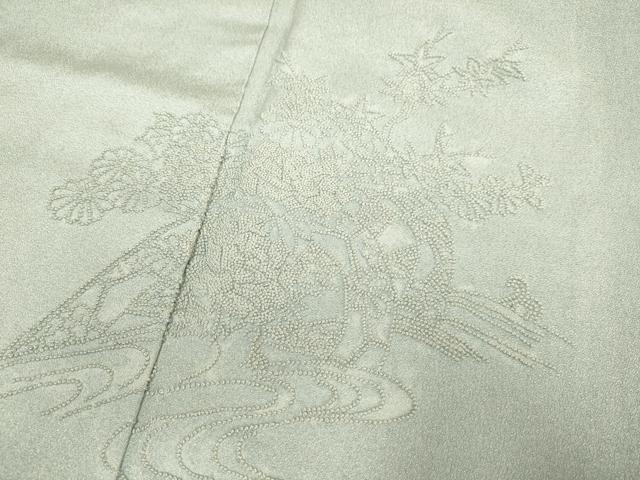 平和屋着物▼中国三大刺繍 相良刺繍 総刺繍 無地絵羽訪問着 片輪車花文 正絹 逸品 DABG3887du
