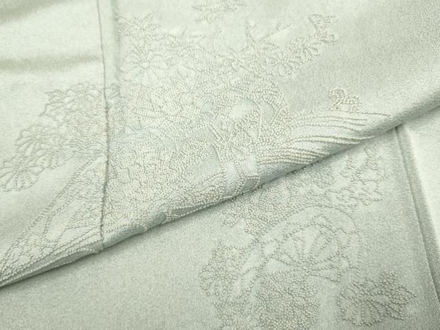平和屋着物▼中国三大刺繍 相良刺繍 総刺繍 無地絵羽訪問着 片輪車花文 正絹 逸品 DABG3887du