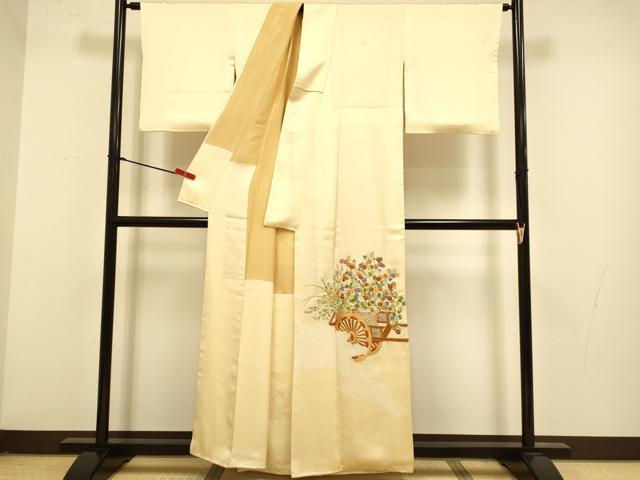 平和屋着物▼豪華色留袖 駒刺繍 総刺繍 絞り 花車文 正絹 逸品 DABG3888du