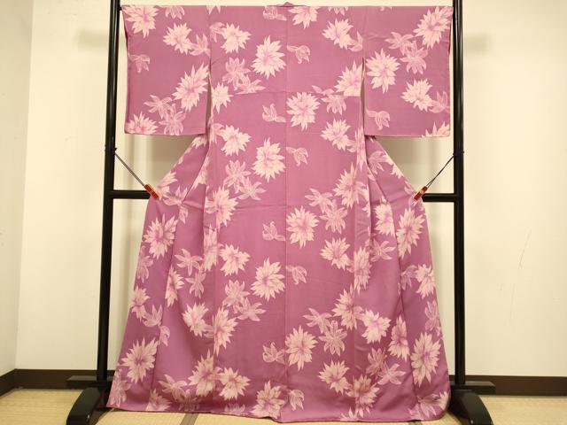 平和屋着物●上質な小紋 舞花文 地紋起こし 正絹 逸品 DABG3890du