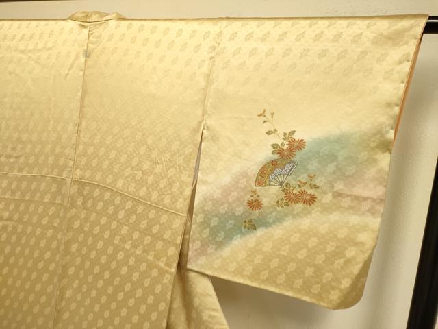 平和屋着物▼訪問着 刺繍 誰が袖花文 暈し染め 金銀彩 正絹 逸品 DABG3893du