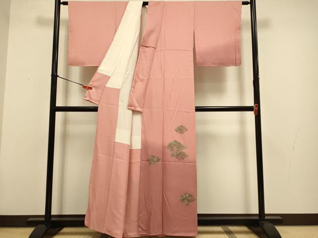平和屋着物▼中国三大刺繍 蘇州刺繍 総刺繍 訪問着 南天菱文 暈し染め 金糸 正絹 逸品 未使用 DABG3900du