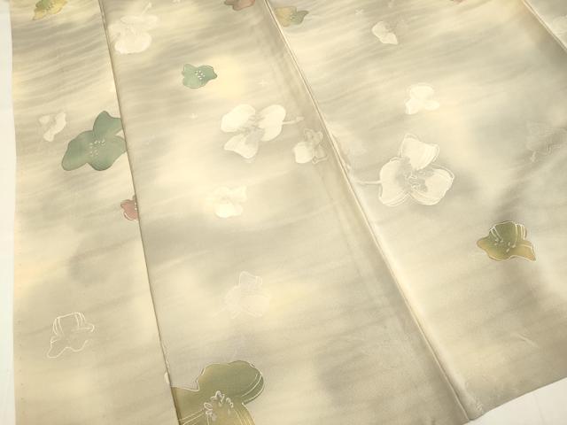 平和屋着物▽上質な小紋 単衣 舞花文 暈し染め 地紋起こし 正絹 逸品 DABG3930du