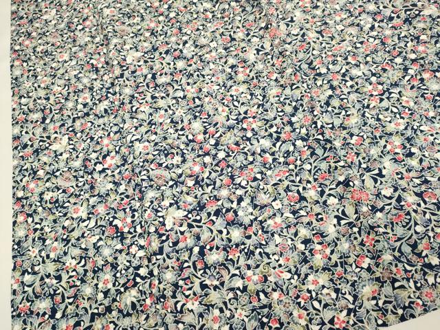 平和屋着物▽小紋 単衣 更紗花蝶文 洗える着物 DABG3945du