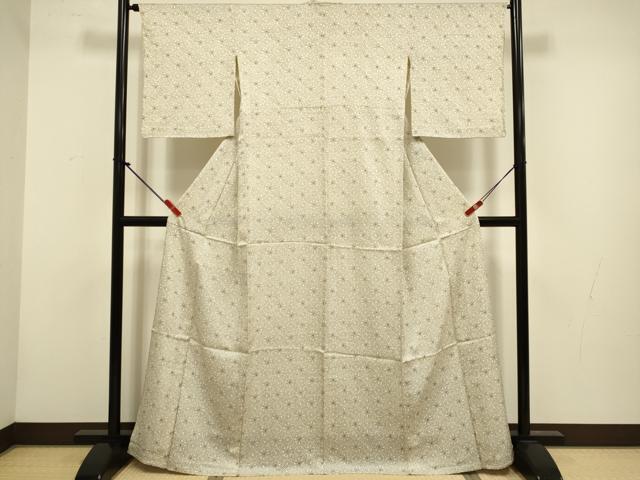 平和屋着物▽上質な小紋 単衣 七宝文 正絹 逸品 DABG3951du