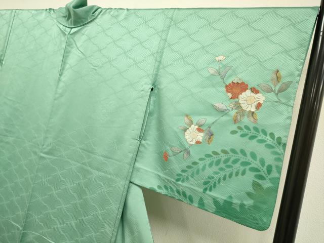 平和屋着物▽訪問着 単衣 辻が花 シルエット 暈し染め 金銀彩 洗える着物 DABG3961du