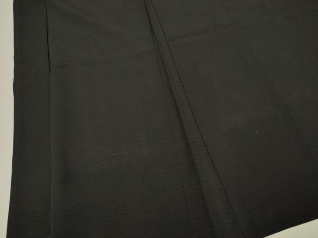 平和屋着物▽男性 黒紋付長羽織 スリーシーズン 春夏秋 塵除け 正絹 逸品 DABG3979du