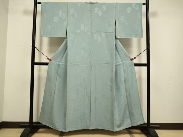 平和屋着物▽上質な色無地 単衣 仕覆吉祥地紋 豆がら茶色 正絹 逸品 DABG3994du
