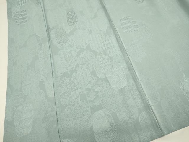 平和屋着物▽上質な色無地 単衣 仕覆吉祥地紋 豆がら茶色 正絹 逸品 DABG3994du