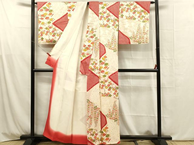 平和屋着物■上質な小紋 絞り 枝梅 草花文 金彩 やまと誂製 正絹 逸品 DABG4036qp