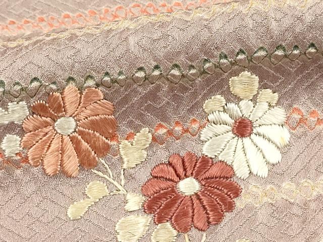 平和屋着物■訪問着 刺繍 絞り 草花文 金糸 正絹 逸品 DABG4041qp