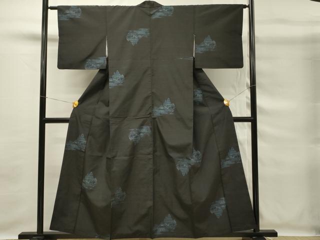 平和屋着物■上質な紬 風景文 正絹 逸品 DABG4115qp