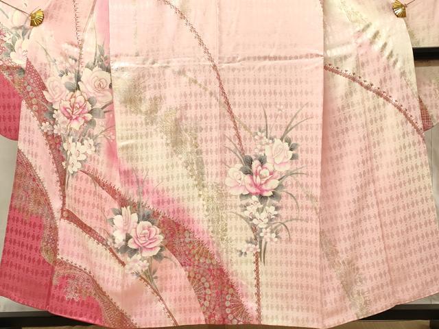 平和屋着物■豪華振袖 駒刺繍 草花文 薔薇 バラ 暈し染め 金銀彩 やまと誂製 正絹 逸品 DABG4151qp