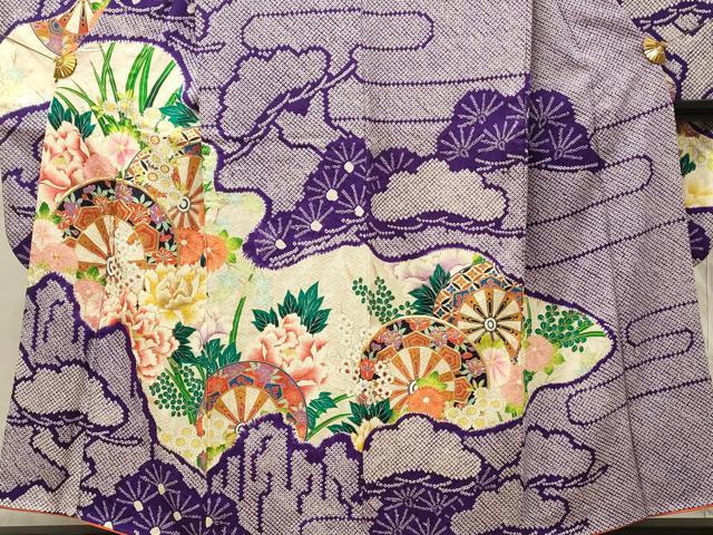 平和屋着物■豪華振袖 駒刺繍 絞り 片輪車花文 金彩 正絹 逸品 DABG4194qp