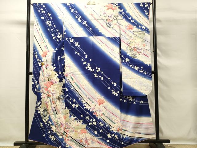 平和屋着物■豪華振袖 駒刺繍 花車文 暈し染め 正絹 逸品 DABG4197qp