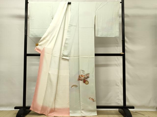 平和屋着物■訪問着 駒刺繍 総刺繍 地紙花鼓文 暈し染め 正絹 逸品 DABG4206qp