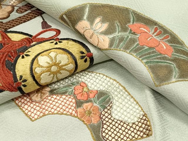 平和屋着物■訪問着 駒刺繍 総刺繍 地紙花鼓文 暈し染め 正絹 逸品 DABG4206qp