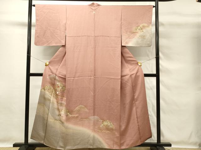 平和屋着物■訪問着 刺繍 重ね山花文 暈し染め 金彩 正絹 逸品 DABG4222qp
