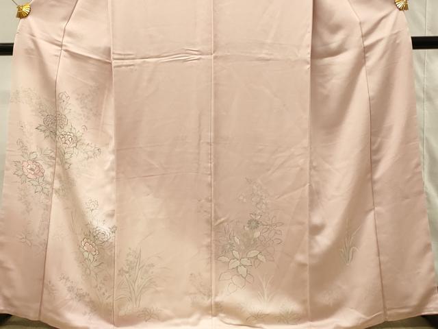 平和屋着物■訪問着 手描き 刺繍 牡丹 正絹 逸品 DABG4224qp