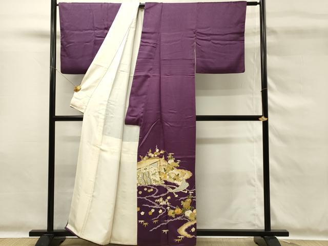 平和屋着物■豪華色留袖 駒刺繍 几帳風景花文 金彩 正絹 逸品 DABG4228qp