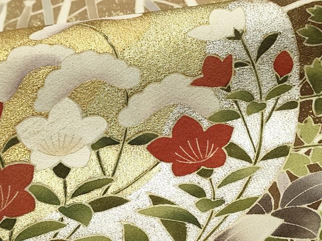平和屋着物■豪華黒留袖 駒刺繍 草花文 金銀彩 正絹 逸品 DABG4240qp