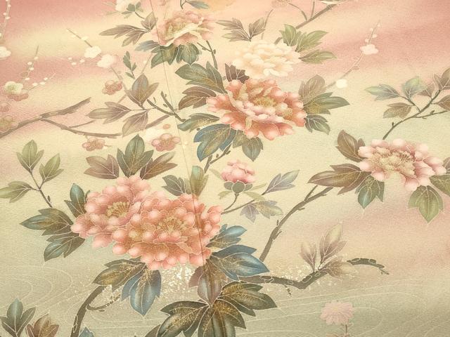 平和屋着物■豪華色留袖 作家物 枝花文 牡丹 暈し染め 金彩 正絹 逸品 DABG4256qp