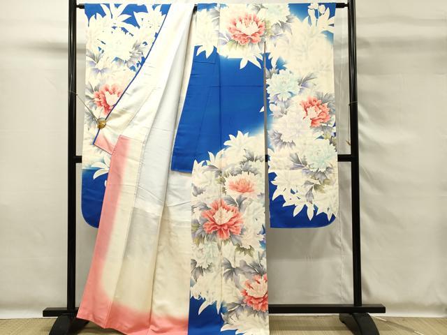 平和屋着物■豪華振袖 駒刺繍 牡丹 暈し染め 金彩 正絹 逸品 DABG4260qp
