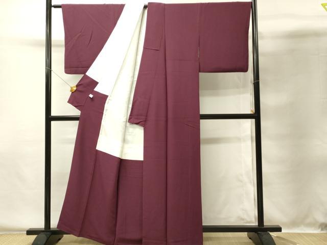 平和屋着物■上質な色無地 暗紅色 正絹 逸品 DABG4470qp