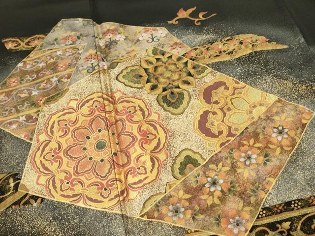 平和屋着物■豪華黒留袖 正倉院花文 金彩工芸 暈し染め 正絹 逸品 DABG4509qp