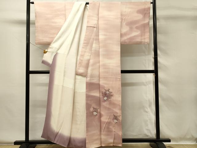 平和屋着物■訪問着 駒刺繍 几帳花文 暈し染め 正絹 逸品 DABG4515qp