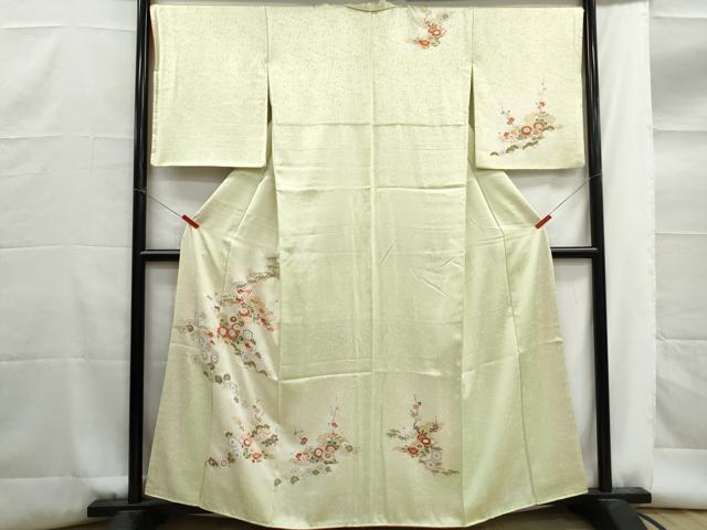 平和屋着物■訪問着 道長花文 松竹梅 暈し染め 金彩 正絹 逸品 DABG4711qa