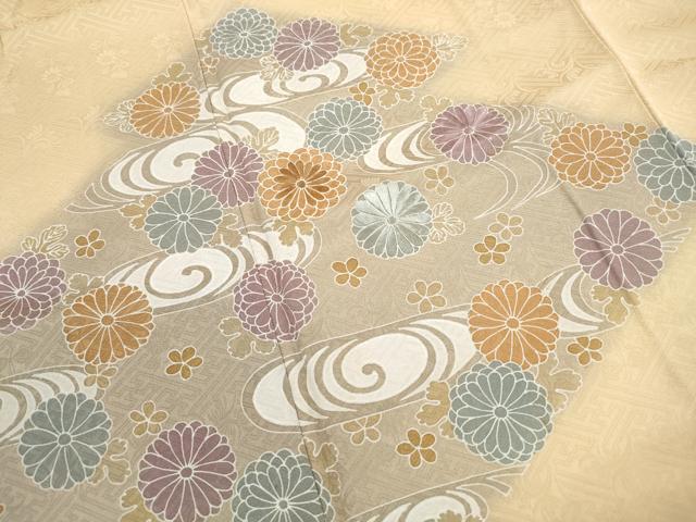 平和屋着物■訪問着 友禅 刺繍 流水花丸文 暈し染め 正絹 逸品 DABG4717qa