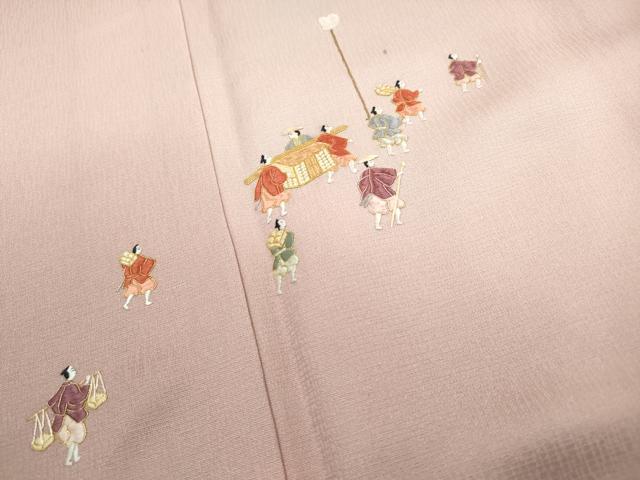 平和屋着物■訪問着 総刺繍 駒刺繍 人物文 暈し染め 正絹 逸品 DABG4722qa