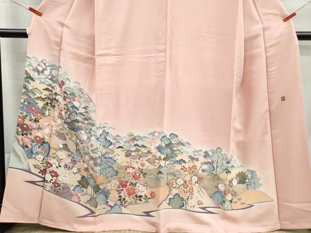 平和屋着物■豪華色留袖 作家物 刺繍 風景花松文 暈し染め 金銀彩 正絹 逸品 DABG4738qa