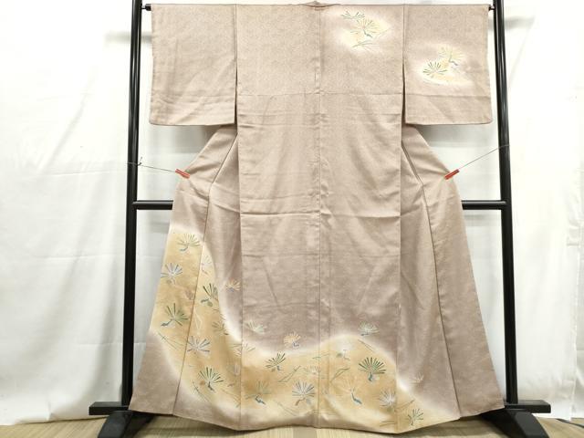 平和屋着物■訪問着 刺繍 枝松文 暈し染め 金彩 正絹 逸品 DABG4747qa