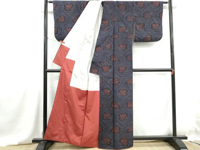 平和屋着物■上質な紬 天井有栖川文様 正絹 逸品 DABG4761qa