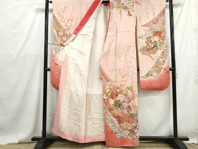 平和屋着物■豪華振袖 駒刺繍 花車文 暈し染め 金彩 正絹 逸品 DABG4791qa