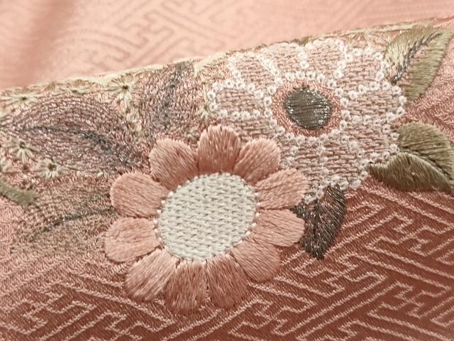 平和屋着物■中国三大刺繍 スワトウ刺繍 汕頭刺繍 訪問着 絞り 道長花丸文 銀糸 正絹 逸品 DABG4800qa