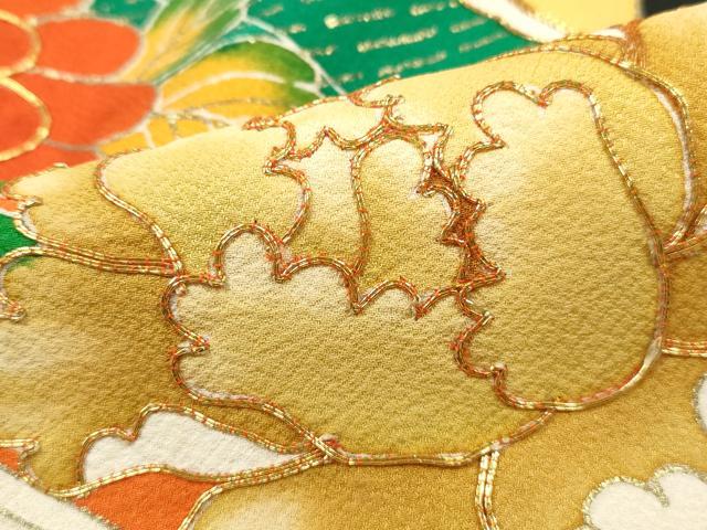平和屋着物■豪華振袖 駒刺繍 雲重ね花文 金彩 正絹 逸品 DABG4808qa