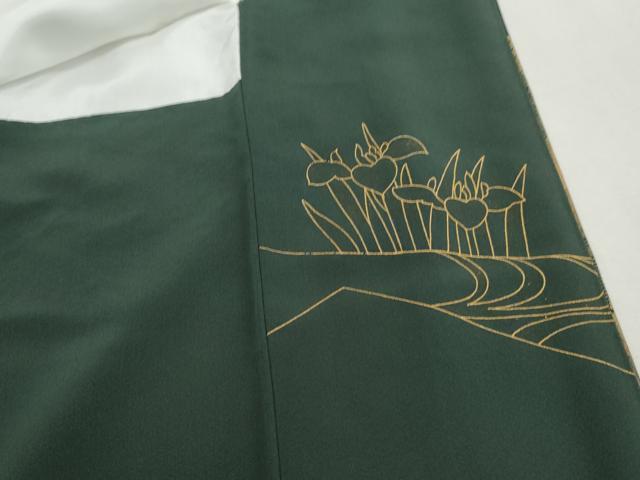 平和屋着物■中国三大刺繍 スワトウ刺繍 汕頭刺繍 相良刺繍 駒刺繍 色留袖 流水飛鶴花文 金彩 正絹 逸品 DABG4837qa
