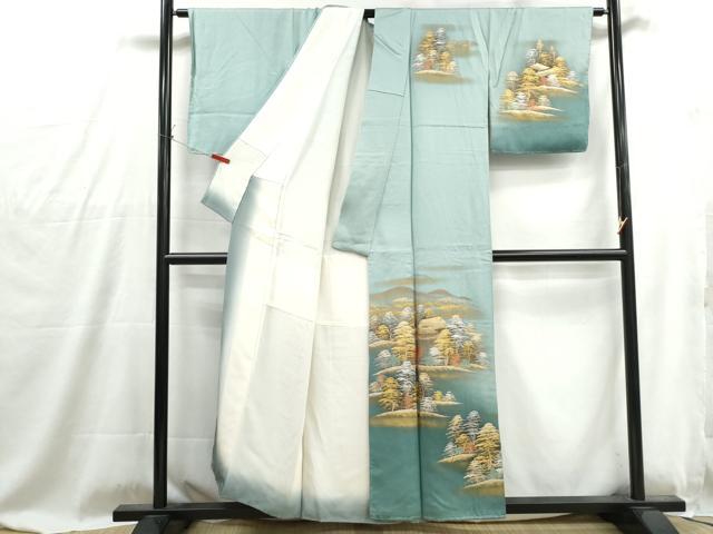 平和屋着物■訪問着 作家物 清水寺 樹林風景文 正絹 逸品 DABG4839qa